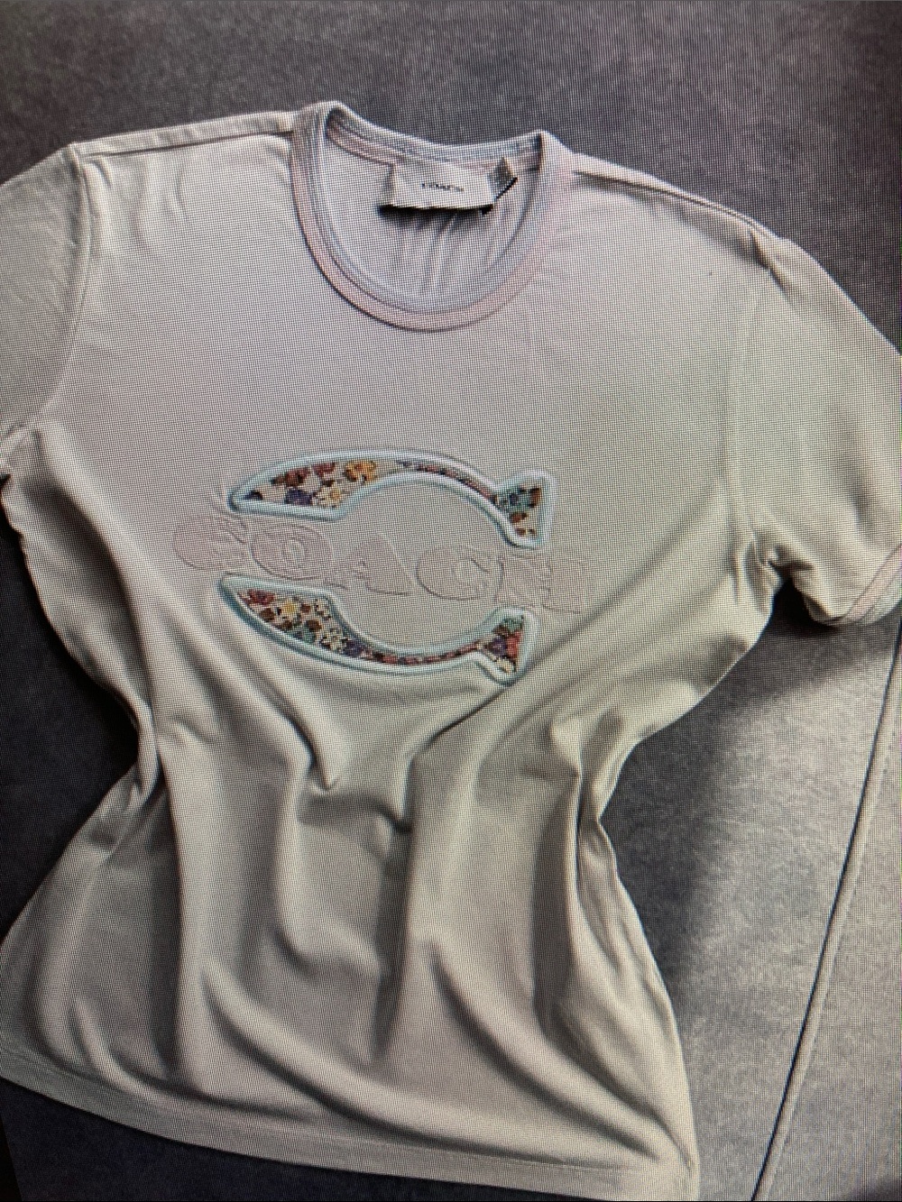 Coach Cream/Light Beige Tee with Branded Care Tag